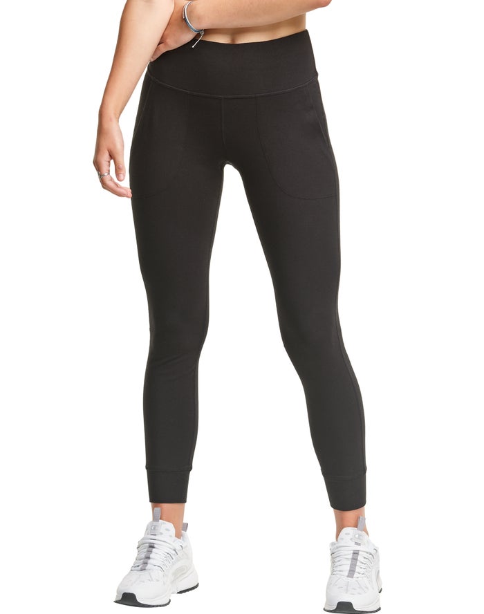 Champion Dame Leggings Sort - Authentic - Danmark LTW-618709